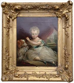 Antique oil painting of a little boy and dog.jpg